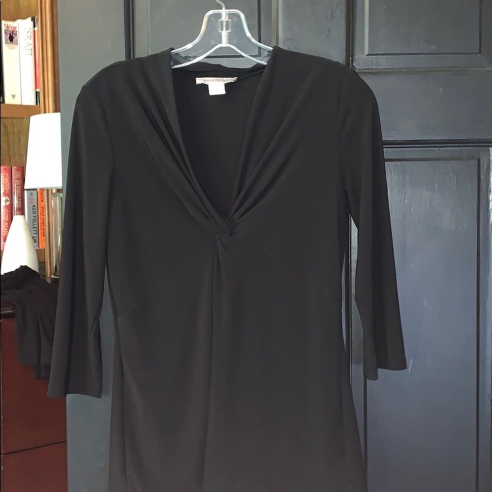 WHBM black 3/4 sleeve blouse medium